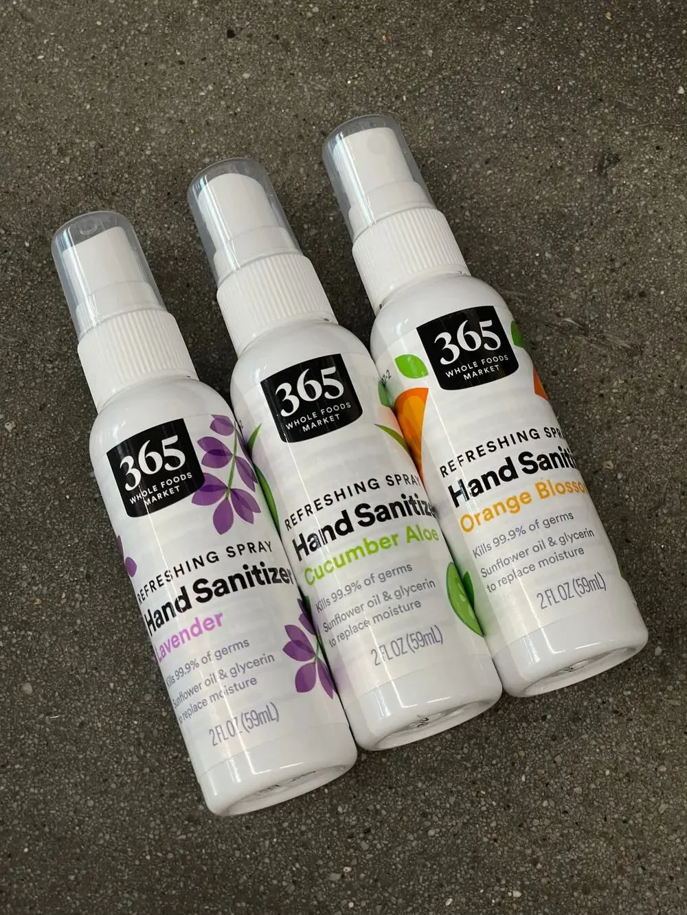 3x Whole Foods 365 — Hand Sanitizer Spray, Lavender Cucumber Aloe Orange Blossom